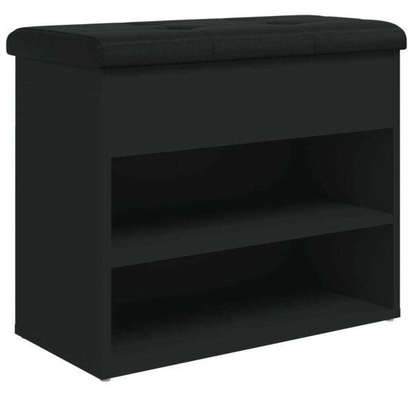 VidaXL fekete szerelt fa cipőtároló pad 62 x 32 x 50 cm