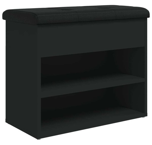 VidaXL fekete szerelt fa cipőtároló pad 62 x 32 x 50 cm