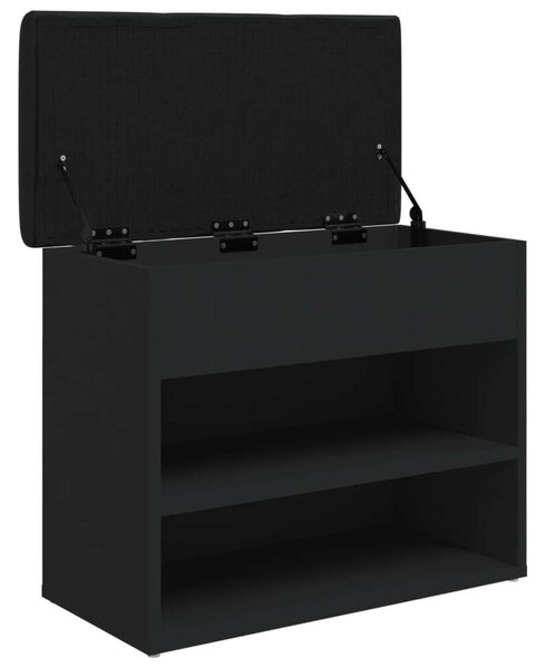VidaXL fekete szerelt fa cipőtároló pad 62 x 32 x 50 cm