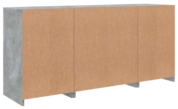 VidaXL LED-es Tálalószekrény - Betonszürke - 142,5cm