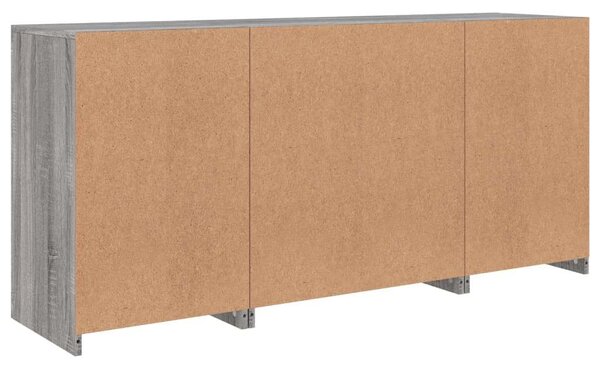 VidaXL LED Tálalószekrény - Sonoma Szürke - 142,5cm