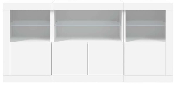 VidaXL LED-es Tálalószekrény - Fehér - 142,5cm