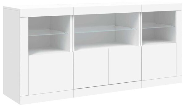 VidaXL LED-es Tálalószekrény - Fehér - 142,5cm