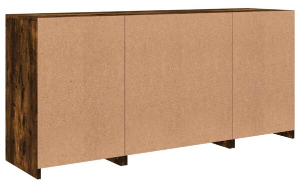 VidaXL füstös tölgyszínű tálalószekrény LED-ekkel 142,5 x 37 x 67 cm