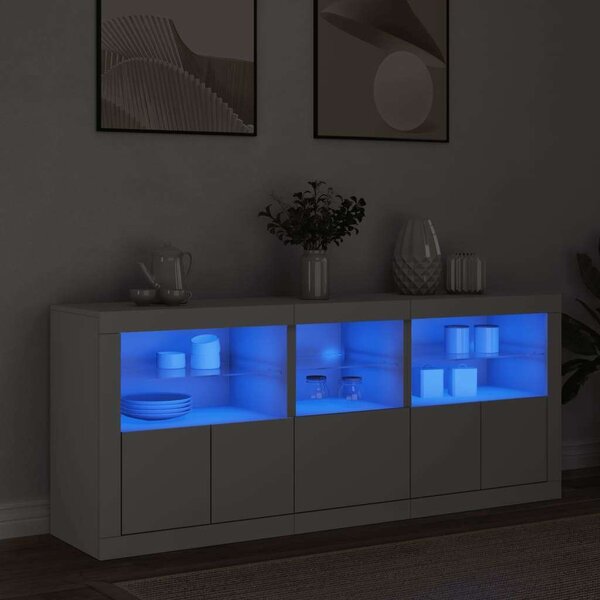 VidaXL LED Tálalószekrény - Fehér - 162cm