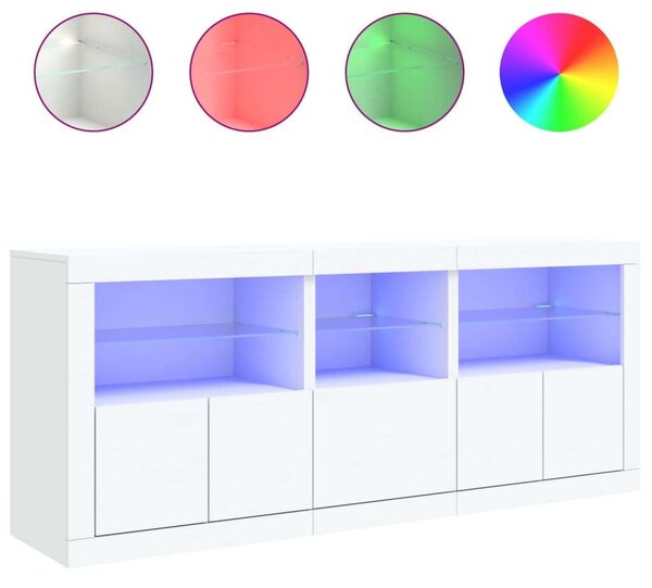 VidaXL LED Tálalószekrény - Fehér - 162cm