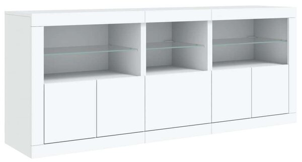VidaXL LED Tálalószekrény - Fehér - 162cm