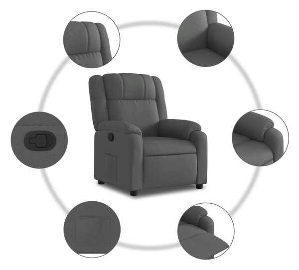 VidaXL Dönthető Fotel - Sötétszürke Szövet