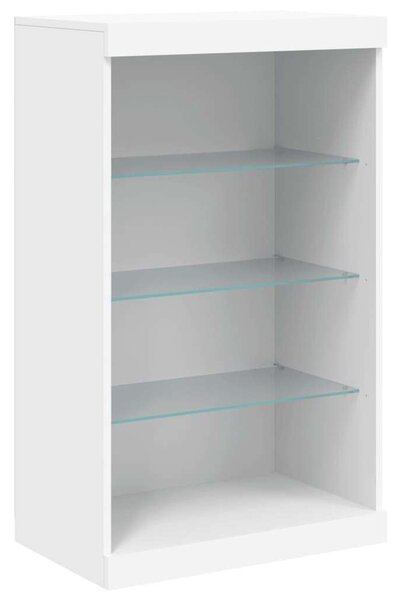 VidaXL LED-es Tálalószekrény - 3 részes - Fehér - 142,5x37x100cm