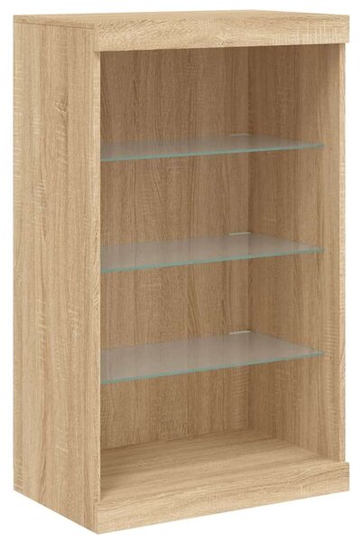 VidaXL LED-es Tálalószekrény - Sonoma Tölgy - 142,5cm