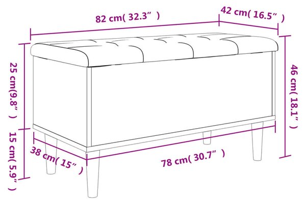 VidaXL Tárolós Pad - Fehér - 82x42x46 cm
