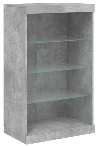 VidaXL LED-es Tálalószekrény Szett - Betonszürke - 142,5cm