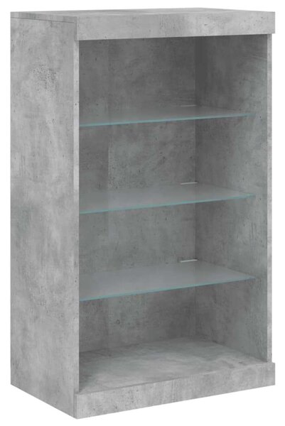 VidaXL LED-es Tálalószekrény Szett - Betonszürke - 142,5cm