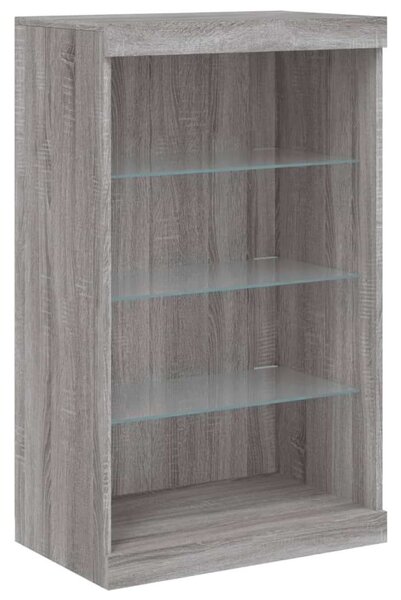 VidaXL LED-es Tálalószekrény Szett - Sonoma Szürke - 142,5cm