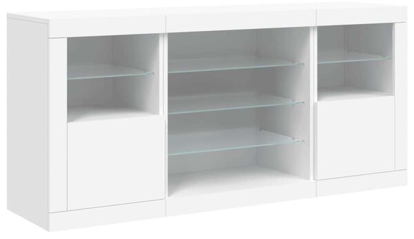 VidaXL LED-es Tálalószekrény - Fehér - 142,5cm