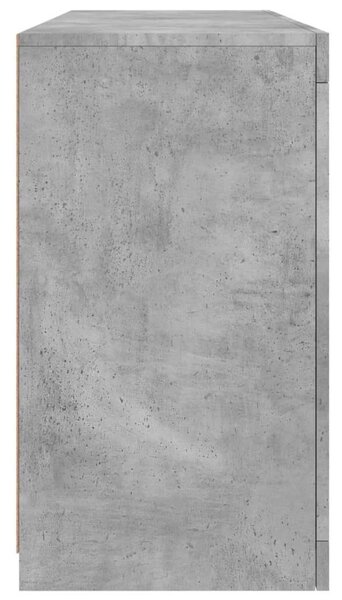 VidaXL LED-es Tálalószekrény - Betonszürke - 142,5cm