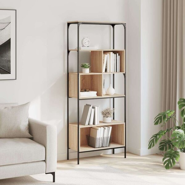 VidaXL 5 szintes sonoma tölgy színű fa könyvespolc 76 x 33 x 188,5 cm