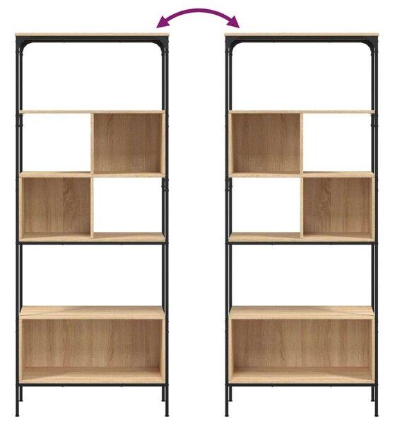 VidaXL 5 szintes sonoma tölgy színű fa könyvespolc 76 x 33 x 188,5 cm