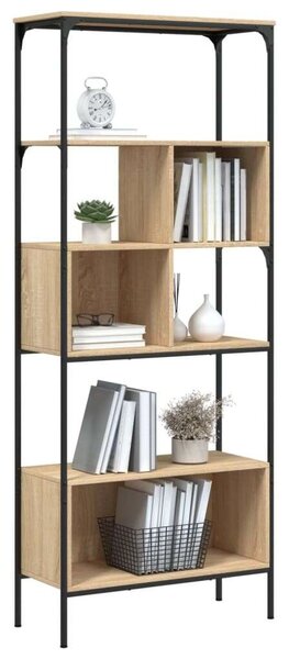 VidaXL 5 szintes sonoma tölgy színű fa könyvespolc 76 x 33 x 188,5 cm