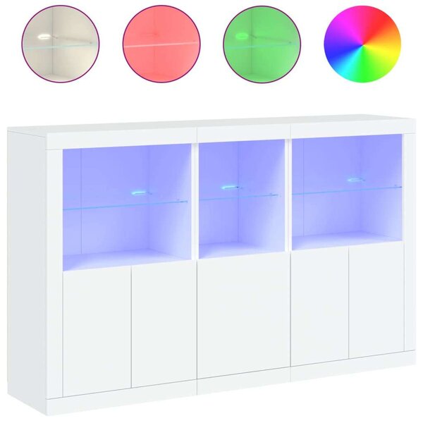 VidaXL LED-es Tálalószekrény - Fehér - 162x37x100 cm