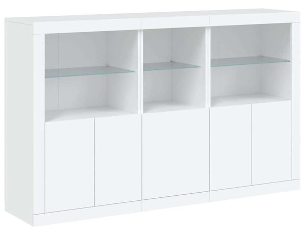 VidaXL LED-es Tálalószekrény - Fehér - 162x37x100 cm