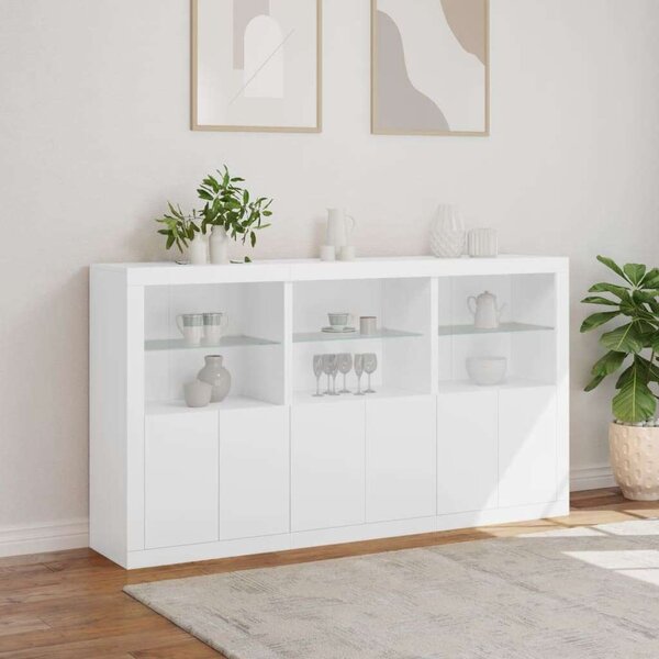 VidaXL LED-es Tálalószekrény - Fehér - 181,5x37x100 cm