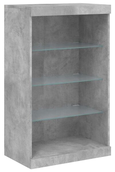 VidaXL LED-es Tálalószekrény - Betonszürke - 181,5x37x100 cm
