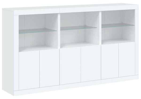 VidaXL LED-es Tálalószekrény - Fehér - 181,5x37x100 cm