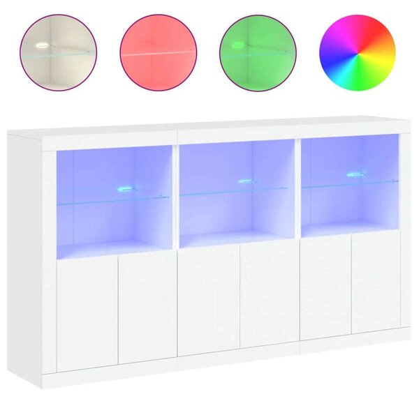 VidaXL LED-es Tálalószekrény - Fehér - 181,5x37x100 cm
