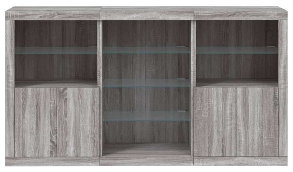 VidaXL LED-es Tálalószekrény - Szürke Sonoma - 181,5cm