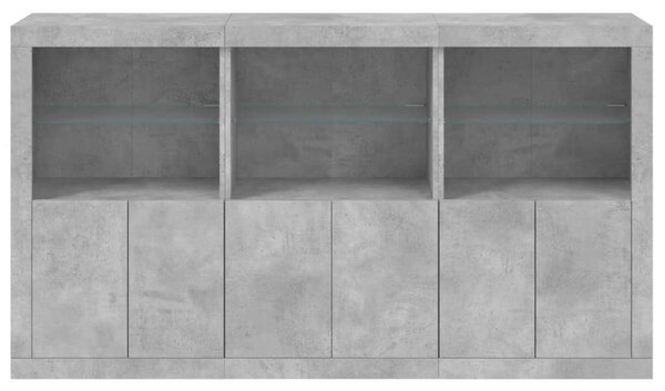 VidaXL LED-es Tálalószekrény - Betonszürke - 181,5cm