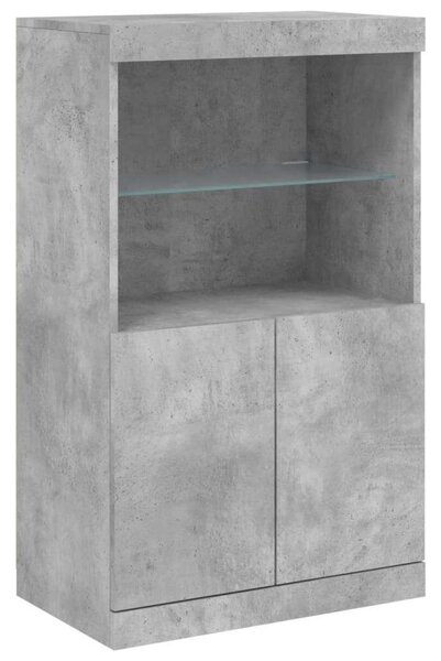 VidaXL LED-es Tálalószekrény - Betonszürke - 181,5cm