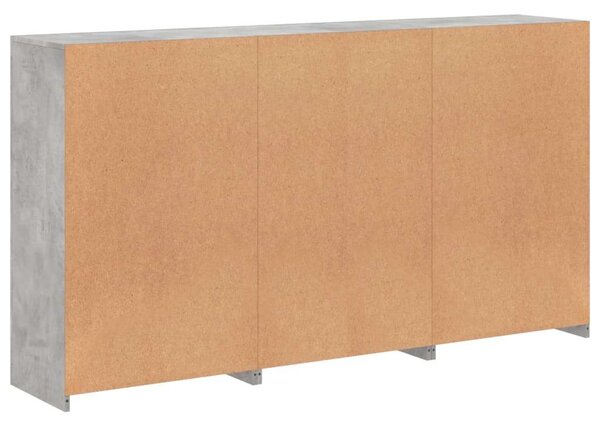 VidaXL LED-es Tálalószekrény - Betonszürke - 181,5cm