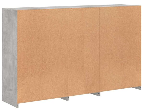 VidaXL LED-es Tálalószekrény - Betonszürke - 162x37x100 cm