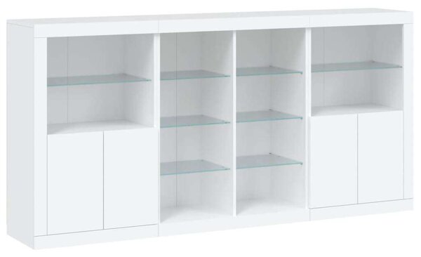 VidaXL LED-es Tálalószekrény - Fehér - 202x37x100 cm