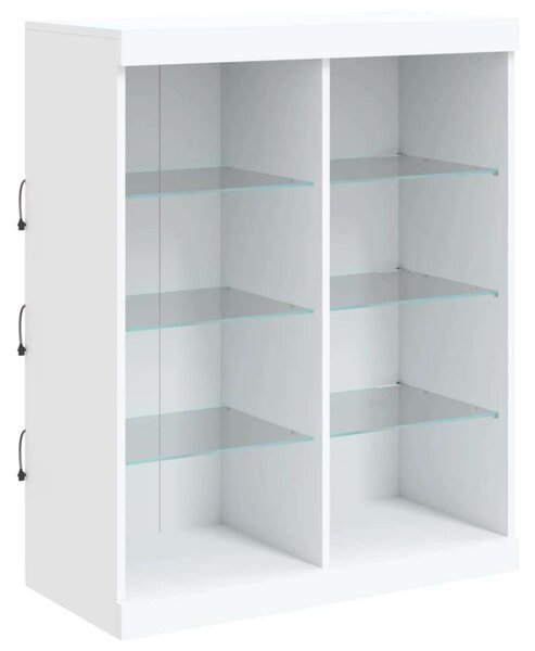 VidaXL LED-es Tálalószekrény - Fehér - 202x37x100 cm