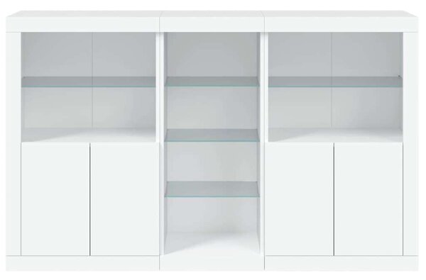 VidaXL LED-es Tálalószekrény - Fehér - 162x37x100cm