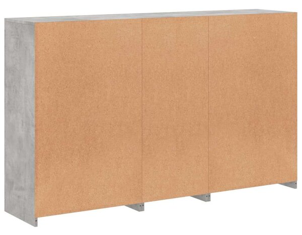 VidaXL LED-es Tálalószekrény - Betonszürke - 162x37x100cm