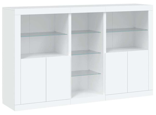 VidaXL LED-es Tálalószekrény - Fehér - 162x37x100cm