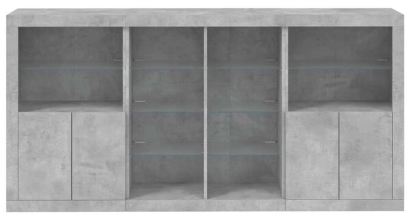 VidaXL Modern Tálalószekrény - Betonszürke - 202x37x100 cm