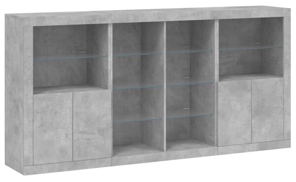 VidaXL Modern Tálalószekrény - Betonszürke - 202x37x100 cm