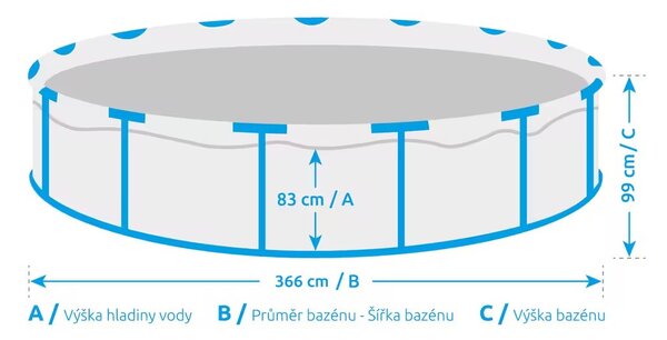 Marimex Florida medence 3,66x0,99 m szkimmerrel – TEAK mintázat
