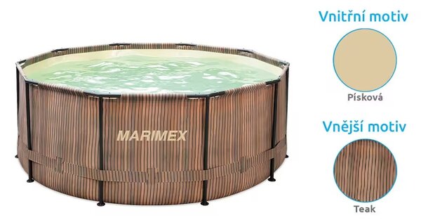 Marimex Florida medence 3,66x0,99 m szkimmerrel – TEAK mintázat