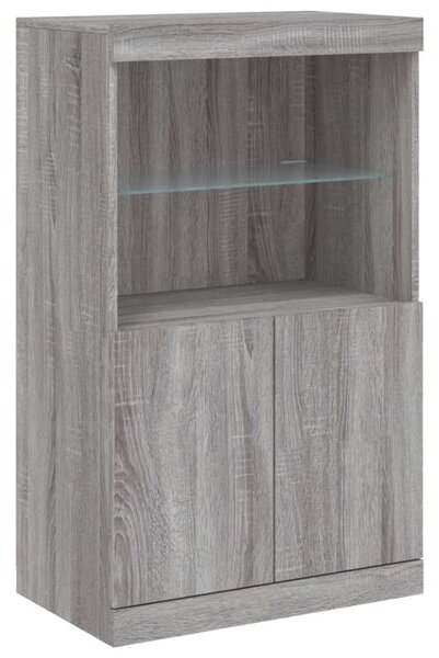 VidaXL LED-es Tálalószekrény Szett - Sonoma Szürke - 142,5cm