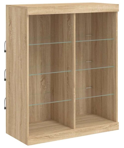 VidaXL LED-es Tálalószekrény Sonoma Tölgy - 163cm