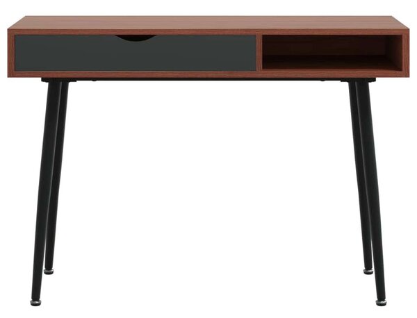 VidaXL barna szerelt fa számítógépasztal fiókkal 110 x 50 x 75 cm