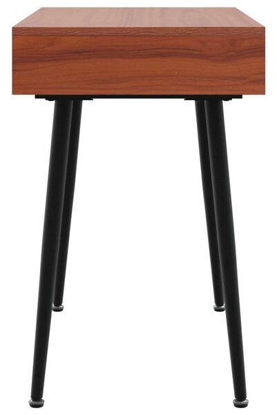 VidaXL barna szerelt fa számítógépasztal fiókkal 110 x 50 x 75 cm