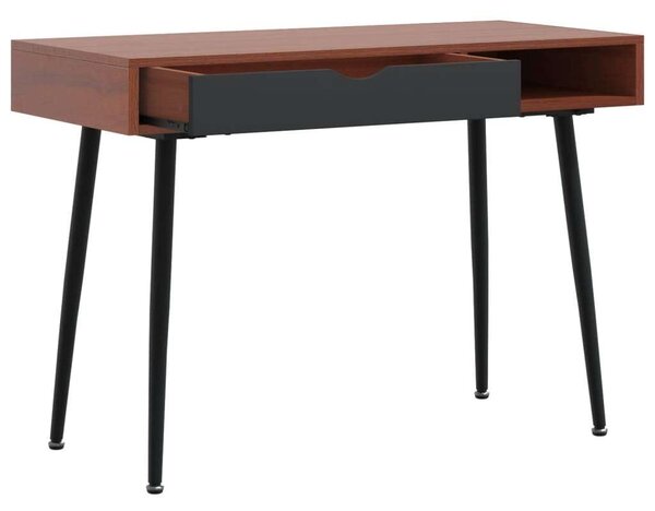 VidaXL barna szerelt fa számítógépasztal fiókkal 110 x 50 x 75 cm