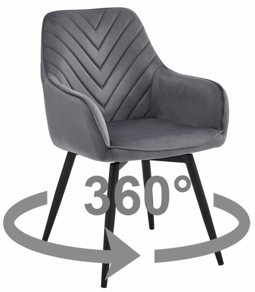 NANA360 VELVET sötétszürke forgó étkezőszék