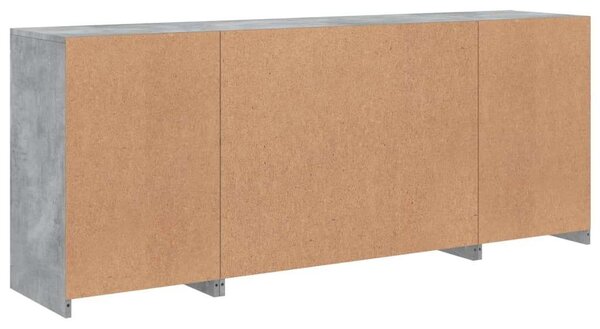 VidaXL LED-es Tálalószekrény - Betonszürke - 163cm